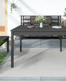 Zahradní stolky Zahradní stůl šedý 121 x 82,5 x 76 cm masivní borové dřevo