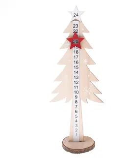 Vánoční dekorace Adventní dřevěný kalendář Tree, 30 x 12 cm