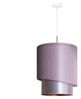 Svítidla   - Lustr na lanku PARIS 1xE27/15W/230V pr. 40 cm růžová/stříbrná/měděná 
