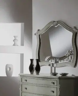 Luxusní a designová zrcadla Estila Rustikální nástěnné zrcadlo Soraya s dřevěným vyřezávaným rámem 120cm