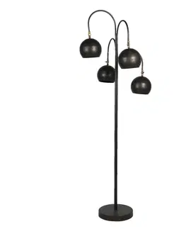 Lampy Stojací černá lampa se 4 stínidly Sappheire – Ø 50*175 cm Clayre & Eef 5LMP634