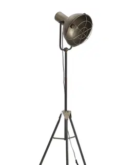 Lampy Kovově šedá kovová stojací lampa - 58*58*150 cm J-Line by Jolipa 78466