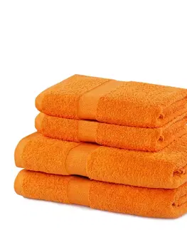 Ručníky Sada oranžových ručníků DecoKing Niki, velikost 2*70x140+2*50x100