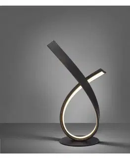 Designové stolní lampy PAUL NEUHAUS LED stolní lampa se dvěma zakřivenými světelnými rameny, teplá bílá barva, vč. šňůrového vypínače 3000K PN 4720-48
