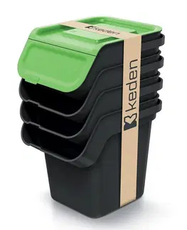 Odpadkové koše Prosperplast Sada 4 odpadkových košů KADDI s filtrem 4 x 20 L černá