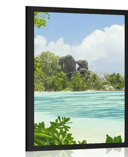 Příroda Plakát nádherná pláž na ostrově La Digue