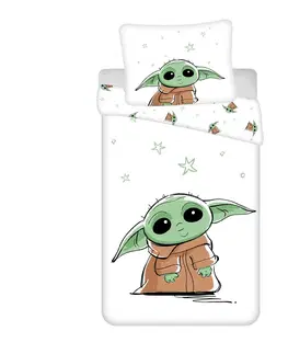 Povlečení Jerry Fabrics Bavlněné povlečení Star Wars Baby Yoda, 140 x 200 cm, 70 x 90 cm