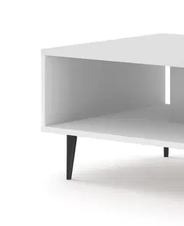 Konferenční stolky ARTBm Konferenční stolek RAVENNA B 90 | bílá matná Provedení: Bílá matná / zlaté nohy