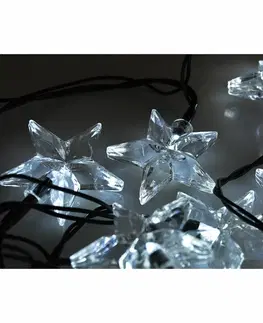 LED řetězy Solight LED vánoční řetěz, hvězdy, 20 LED, 3m, přívod 3m, IP20, bílá 1V30-W