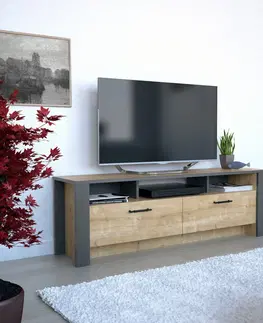 TV stolky Kalune Design TV stolek MANHATTAN 150 cm dub/šedý