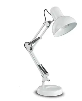 Stolní lampy kancelářské Ideallux Stolní lampa Kelly s kloubovým ramenem, E27, bílá
