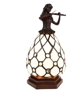 Svítidla Stolní Tiffany lampa Violoniste - 12*12*25 cm E14/max 1*25W Clayre & Eef 5LL-6233