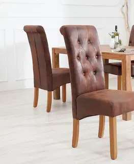 Luxusní jídelní židle Estila Stylová židle Valentino whisky
