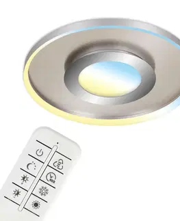 LED stropní svítidla BRILONER CCT LED stropní svítidlo, pr. 49,5 cm, 25 W, 3000 lm, matný nikl-chrom BRILO 3640-012