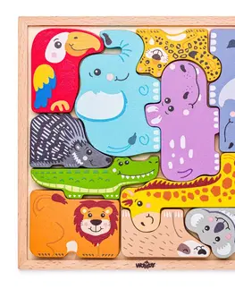 Hračky puzzle WOODY - Puzzle na desce - Zvířátka