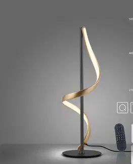 Chytré osvětlení PAUL NEUHAUS Paul Neuhaus LED stolní lampa Q-SWING antracit matná mosaz Smart Home ZigBee 2700-5000K PN 4385-13