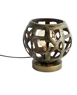 Stolni lampy Industriální stolní lampa starožitná zlatá - Bobby