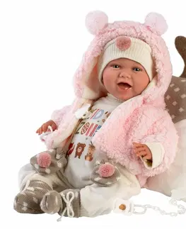 Hračky panenky LLORENS - 74028 NEW BORN -realistická panenka miminko se zvuky a měkkým látkovým tělem - 42