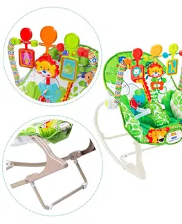 Hračky Dětské houpací křeslo ECOTOYS v zelené barvě 3v1