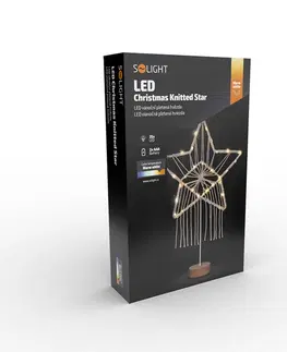 LED osvětlení na baterie Solight LED vánoční hvězda stolní, pletená, 35x LED, 2x AAA 1V268