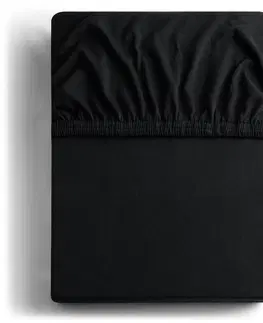Prostěradla Bavlněné jersey prostěradlo s gumou DecoKing Amber černé, velikost 160-180x200+30
