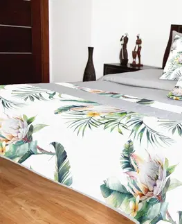 Přehozy na postel 3D s barevným potiskem Prošívaný přehoz s motivem květin