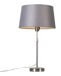 Stolni lampy Stolní lampa ocelová s odstínem šedou 35 cm nastavitelná - Parte