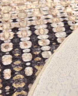 Koberce a koberečky Conceptum Hypnose Kulatý koberec Fusion 140 cm béžový/černý