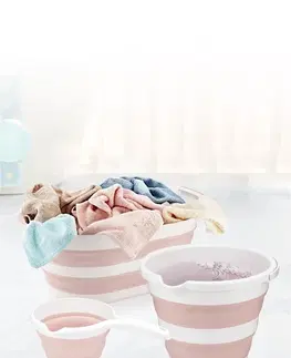 Koše na prádlo L'essentiel Sada koše na prádlo s kbelíky Bathylda růžovo-bílá