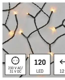 Vánoční řetězy a lamety EMOS LED vánoční řetěz Steny s časovačem 12 m vintage