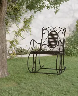 Zahradní křesla a židle Houpací křeslo 84 cm černé ocel