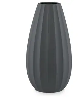 Dekorativní vázy AmeliaHome Váza Cob 18x33,5cm černá, velikost 18x18x33,5