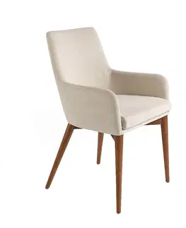 Luxusní jídelní židle Estila Moderní jídelní židle Vita Naturale krémová 88cm