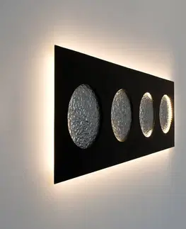 Nástěnná svítidla Holländer LED nástěnné světlo Fasi Della Luna černá/stříbrná