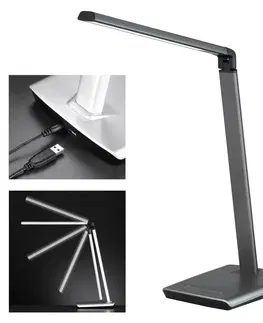 Stolní lampy kancelářské FISCHER & HONSEL LED stolní lampa Bright, stmívatelná, CCT, šedá