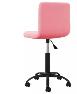 Jídelní sety Otočná jídelní židle 2 ks samet / kov Dekorhome Růžová