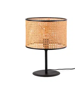 Designové stolní lampy FARO MAMBO černá/ratan stolní lampa