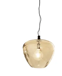 Designová závěsná svítidla Sessak Elegantní závěsné svítidlo Bellissimo Grande ze skla - pr. 400 x 345 mm, 60 W, jantarová SE RBELGKA