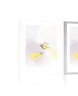 Motivy z naší dílny Plakát s paspartou minimalistické sýkorky