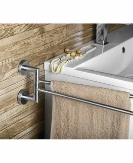 Koupelnový nábytek SAPHO XS405 X-Steel otočný držák na ručníky dvojitý 42 cm, nerez