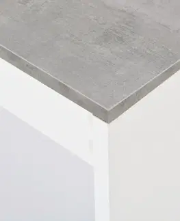 Barové stolky Barový stůl s regálem Dekorhome Bílá / beton