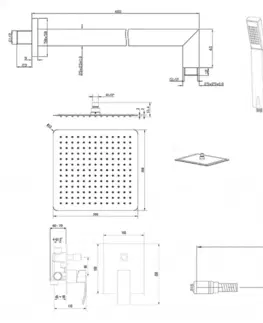Sprchy a sprchové panely SAPHO GINKO podomítkový sprchový set s pákovou baterií, 2 výstupy, chrom 1101-42-21