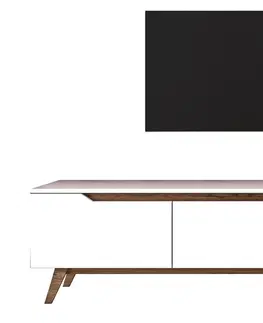TV stolky Sofahouse Designový TV stolek Eilis 180 cm ořech bílý