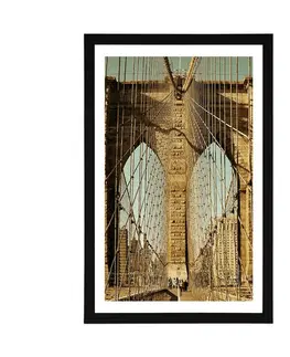 Města Plakát s paspartou most Manhattan v New Yorku
