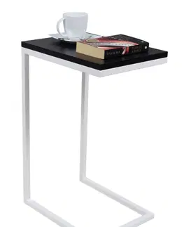 Barové stolky ArtAdrk Příruční stolek SPARK | bílé nohy Barva: Beton