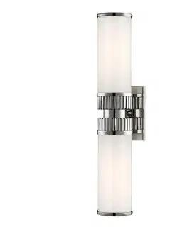 Industriální nástěnná svítidla HUDSON VALLEY nástěnné svítidlo HARPER mosaz/sklo nikl/opál E27 2x100W 1562-PN-CE