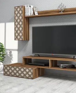 Obývací stěny a sestavy nábytku Televizní stěna PLANET ořech krémová