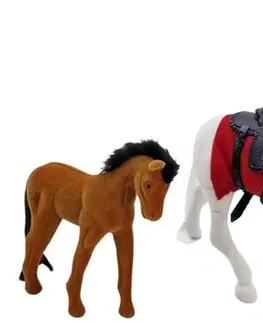Hračky panenky LAMPS - Kůň s hříbětem 17cm