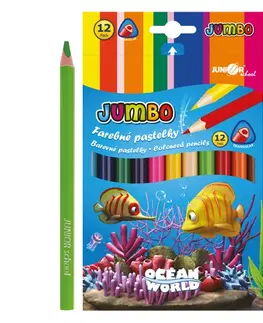 Hračky JUNIOR - Pastelky Ocean World trojhranu JUMBO 12 ks