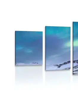 Obrazy přírody a krajiny 5-dílný obraz norská polární záře